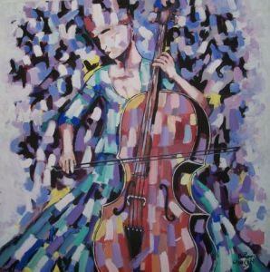 Voir le détail de cette oeuvre: musicienne au violoncelle